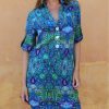 La Maison Dresses And Skirts | Sophia Alexia Blue Iguana Beach Shirt - La Maison