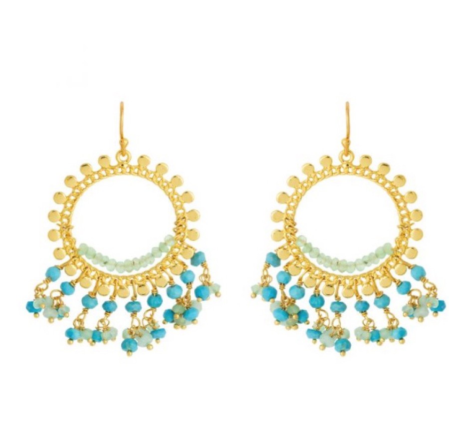 La Maison Earrings | Waverly Sunburst Earrings In Turquoise - La Maison