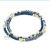 La Maison Bracelets | Boho Betty Harebell Blue & Gold Stretchy Wrap Bracelet - La Maison