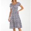 La Maison Dresses And Skirts | Ditsy Floral Button Shirred Midi Dress - La Maison