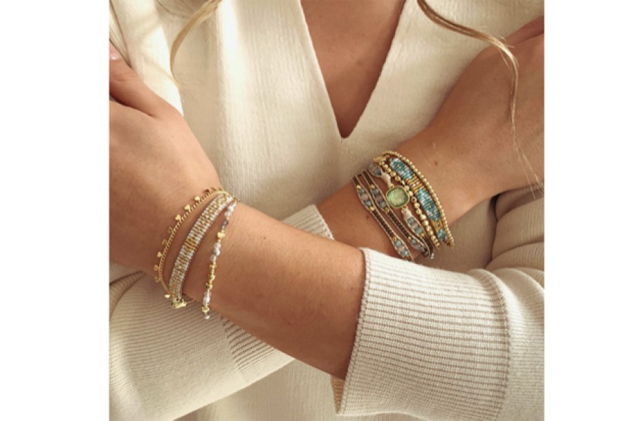 La Maison Bracelets | Boho Betty Matira Gold Beaded Friendship Bracelet - La Maison