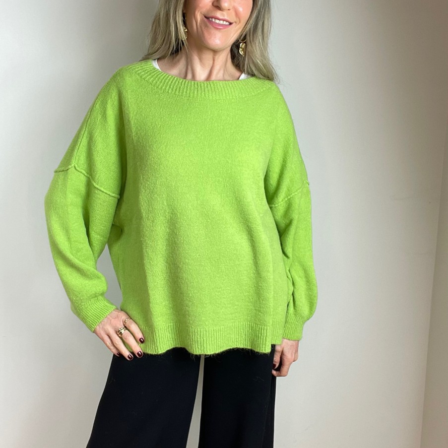 La Maison Knitwear | Supersoft Oversized Jumper With Long Back - La Maison