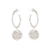 La Maison Earrings | Esmeralda Hoop And Coin Earrings In Silver - La Maison