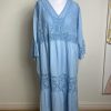 La Maison Dresses And Skirts | Blue Embroidery & Lace Tiered Maxi Dress - La Maison