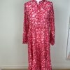 La Maison Dresses And Skirts | Choklate Paris Red & Pink Print Silk Mix Maxi Dress - La Maison