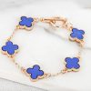 La Maison Bracelets | Envy Gold And Blue Fleur T-Bar Bracelet - La Maison