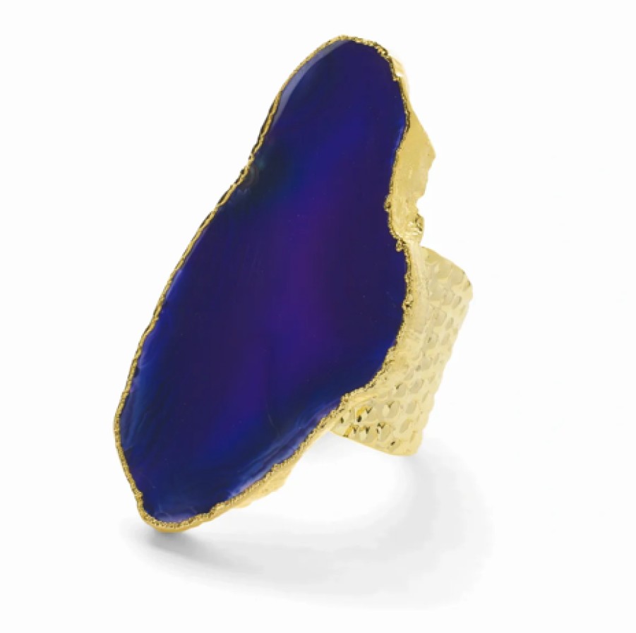 La Maison Rings | Ultra Mega Indigo Gemstone Gold Statement Ring - La Maison