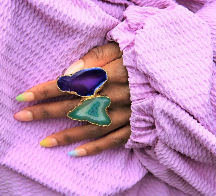 La Maison Rings | Ultra Mega Indigo Gemstone Gold Statement Ring - La Maison