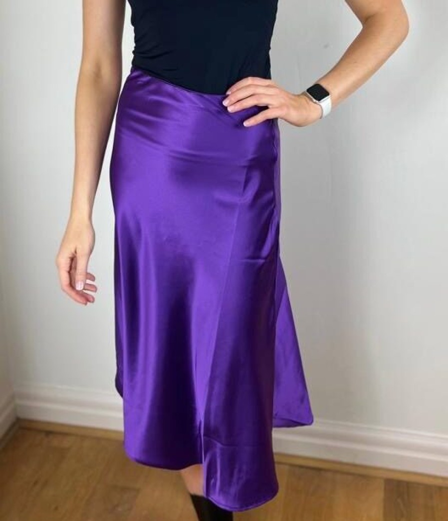 La Maison Dresses And Skirts | Purple Satin Midi Or Maxi Skirt - La Maison