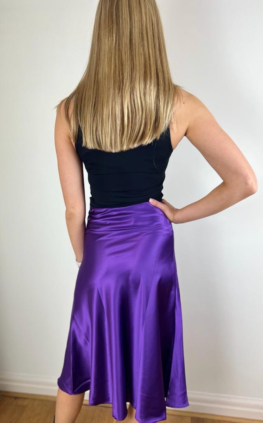 La Maison Dresses And Skirts | Purple Satin Midi Or Maxi Skirt - La Maison