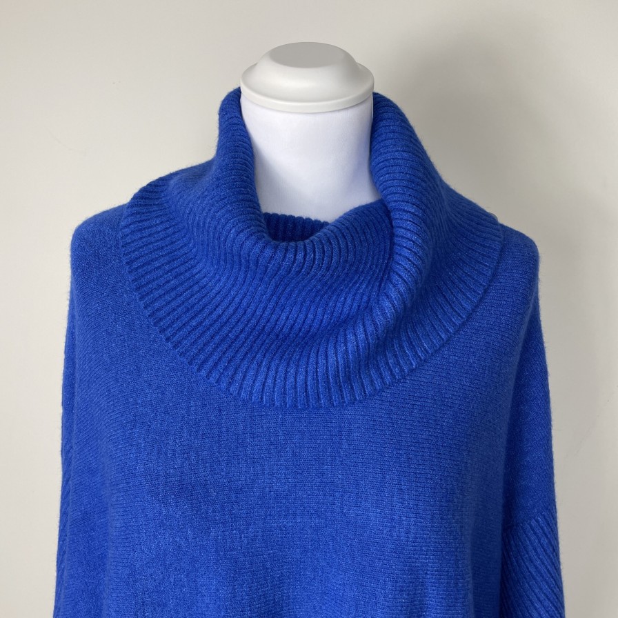 La Maison Knitwear | Cowl Neck Oversized Jumper With Ribbed Sides And Pocket Detail - La Maison