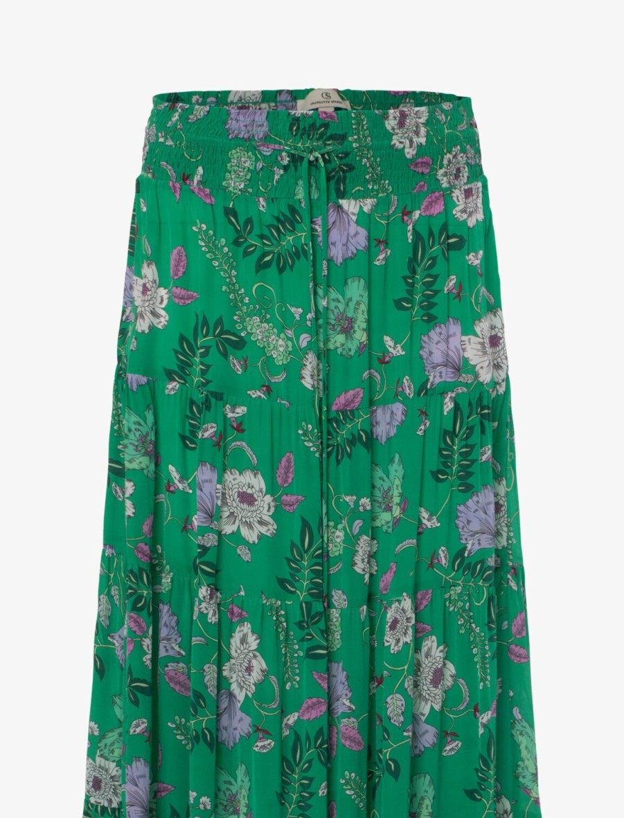 La Maison Dresses And Skirts | Charlotte Sparre Floral Fun Green Long Skirt - La Maison