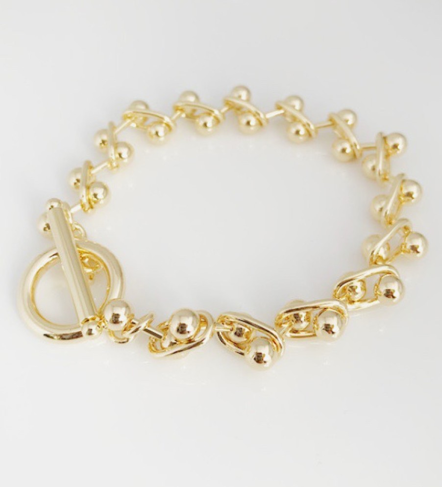 La Maison Bracelets | Gold Plated Bracelet With Easy Push In Clasp - La Maison