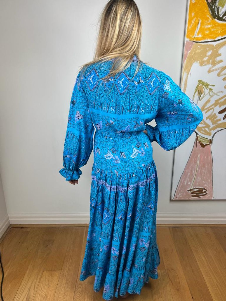 La Maison Dresses And Skirts | Last Queen Blue Tie Wrap Maxi Dress - La Maison