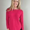 La Maison Knitwear | Soft As Cashmere Curved Hem Round Neck - La Maison