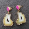 La Maison Earrings | Yellow & Pink Agate African Slice Earrings - La Maison