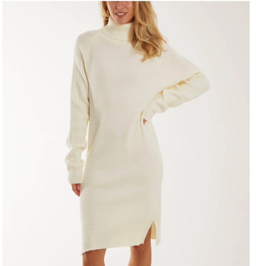 La Maison Dresses And Skirts | Side Split Roll Neck Knit Jumper Dress - La Maison