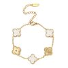 La Maison Bracelets | Envy Alternating Clover Bracelet In Pearl & Gold - La Maison