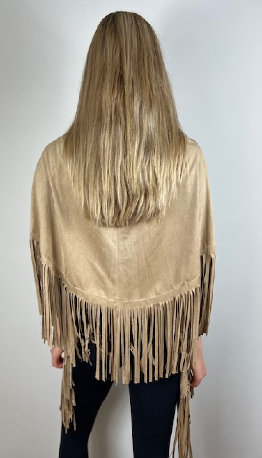 La Maison Accessories | Fringed Faux Suede Shawl - La Maison