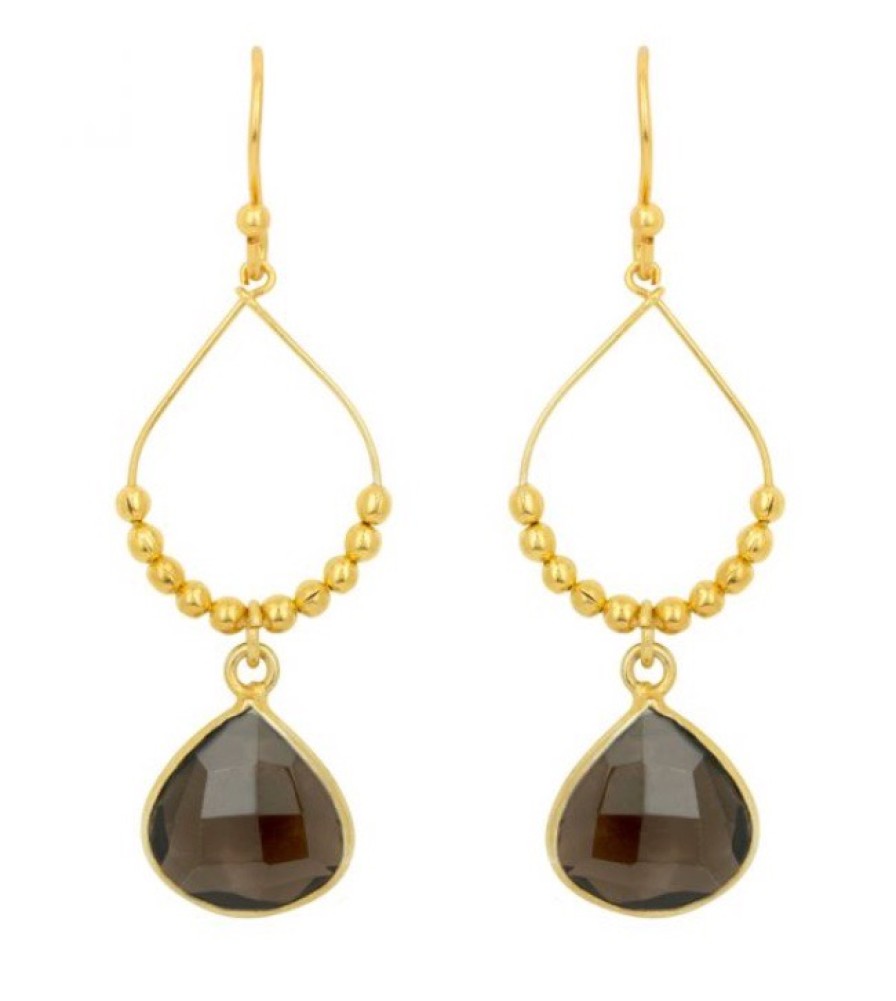 La Maison Earrings | Bay Reef Earrings Smokey Quartz - La Maison