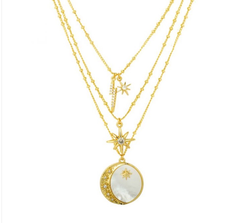 La Maison Necklaces | Aura Necklace White And Gold - La Maison