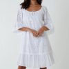 La Maison Dresses And Skirts | Round Neck Broderie Anglaise White Tunic Dress - La Maison