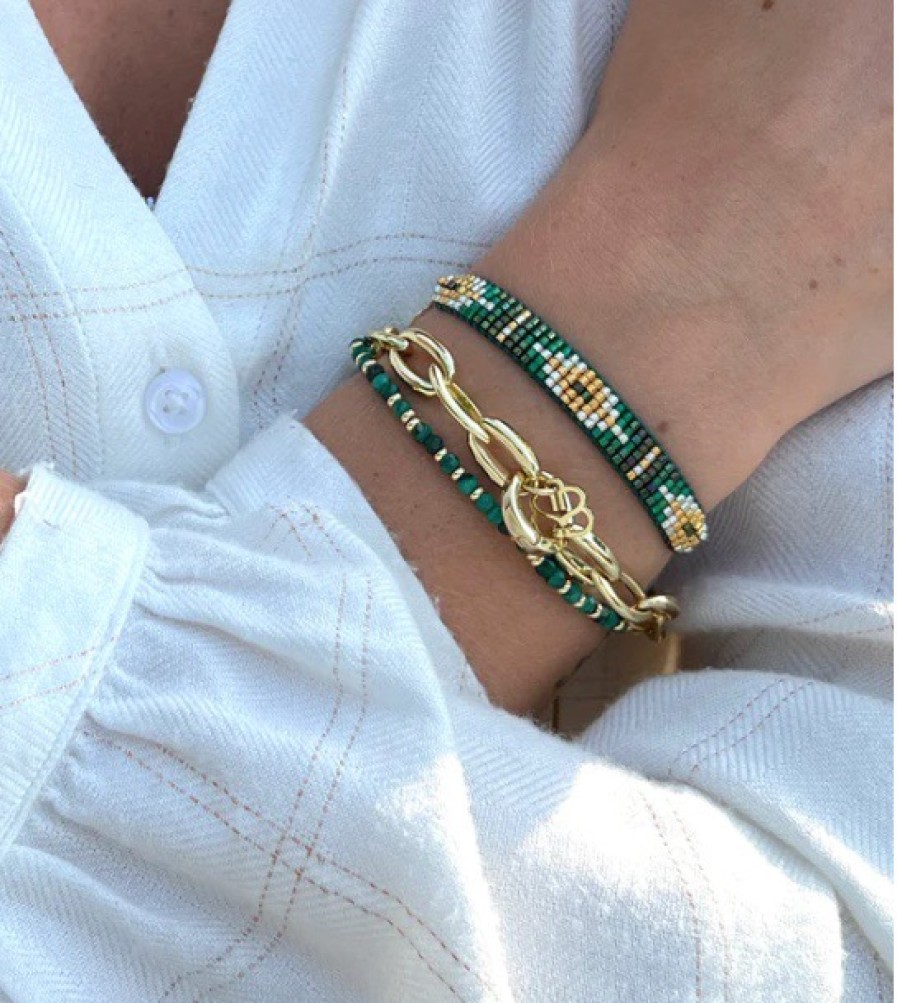 La Maison Bracelets | Boho Betty Starlight Emerald Beaded Friendship Bracelet - La Maison