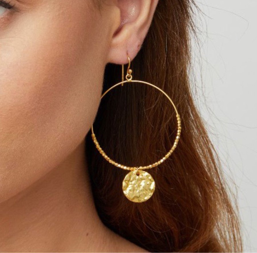 La Maison Earrings | Dominique Large Hoop Earrings Gold - La Maison