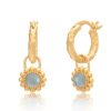 La Maison Earrings | Azuni Petra Hoop Gemstone Charm Earrings - La Maison