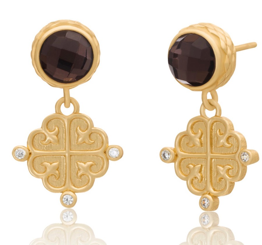 La Maison Earrings | Azuni Apollo Doublet Studs With Gold Coins - La Maison