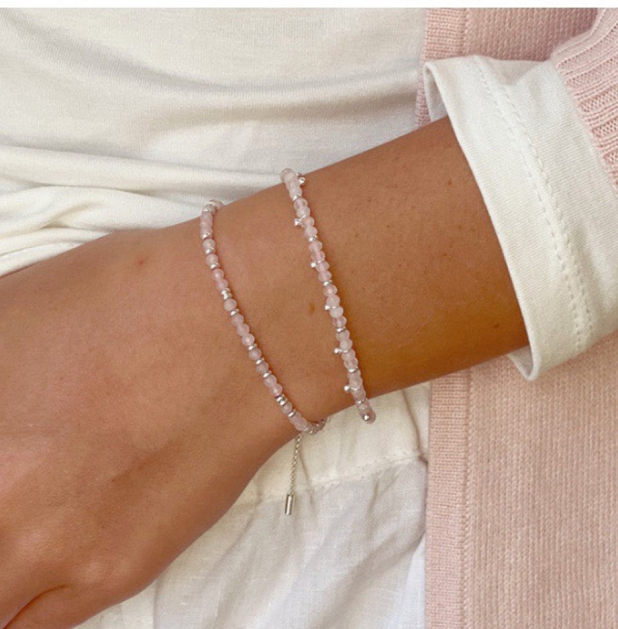 La Maison Bracelets | Boho Betty Harmony Rose Quartz Silver Bracelet - La Maison