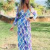 La Maison Dresses And Skirts | Sophia Alexia Orchid Paradise Ruffle Wrap Dress - La Maison