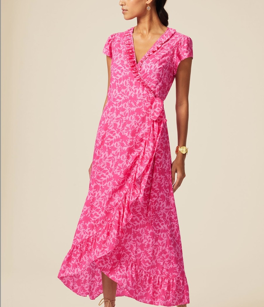 La Maison Dresses And Skirts | Aspiga Clematis Pink Demi Wrap Dress - La Maison