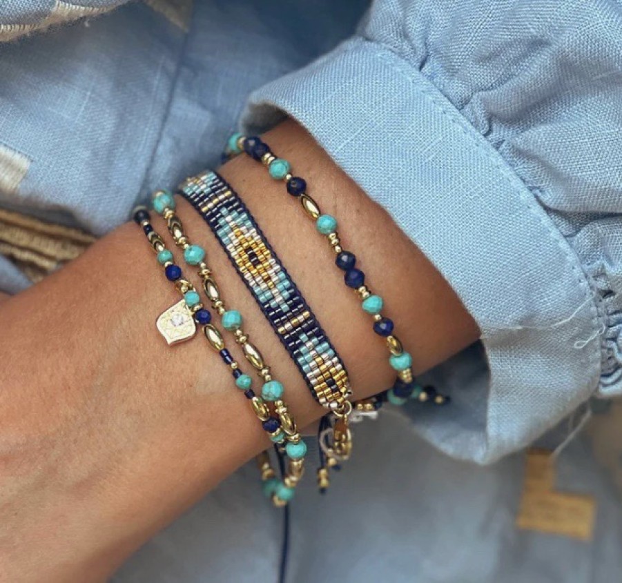 La Maison Bracelets | Boho Betty Starlight Navy Beaded Friendship Bracelet - La Maison