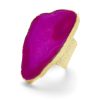 La Maison Rings | Ultra Mega Gemstone Gold Statement Adjustable Ring Fuchsia - La Maison