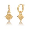 La Maison Earrings | Azuni Eleni Small Hoop With Ornate Gold Charm - La Maison