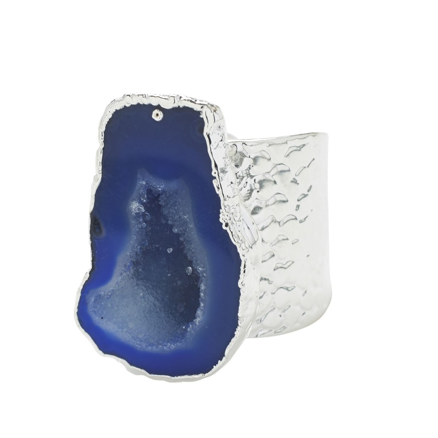 La Maison Rings | Silver Mega Statement Ring Blue - La Maison