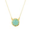 La Maison Necklaces | Petite Gemstone Aqua Chalcedony Necklace - La Maison