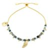 La Maison Bracelets | Boho Betty Nashira Denim & Gold Wing Charm Gemstone Bracelet - La Maison