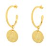 La Maison Earrings | Esmeralda Gold Hoop And Coin Earrings - La Maison