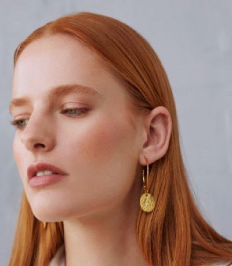 La Maison Earrings | Esmeralda Gold Hoop And Coin Earrings - La Maison