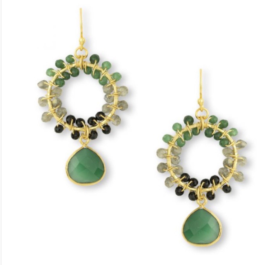 La Maison Earrings | Ashiana Talia Beaded Hoop Earrings - Variety Of Colours - La Maison