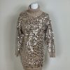 La Maison Knitwear | Beige Sequin Roll Neck Jumper - La Maison