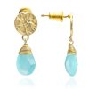 La Maison Earrings | Azuni Classic Drop Athena Earrings - Aqua Chalcedony - La Maison