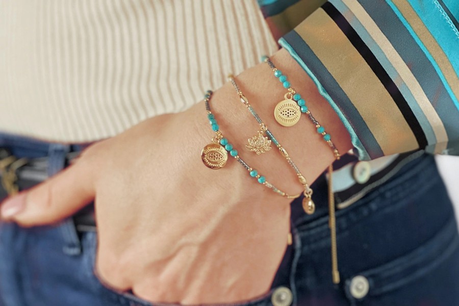 La Maison Bracelets | Boho Betty Lander Evil Eye Charm Turquoise Bracelet - La Maison