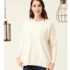 La Maison Knitwear | Cream Rib Trim Soft Jumper - La Maison