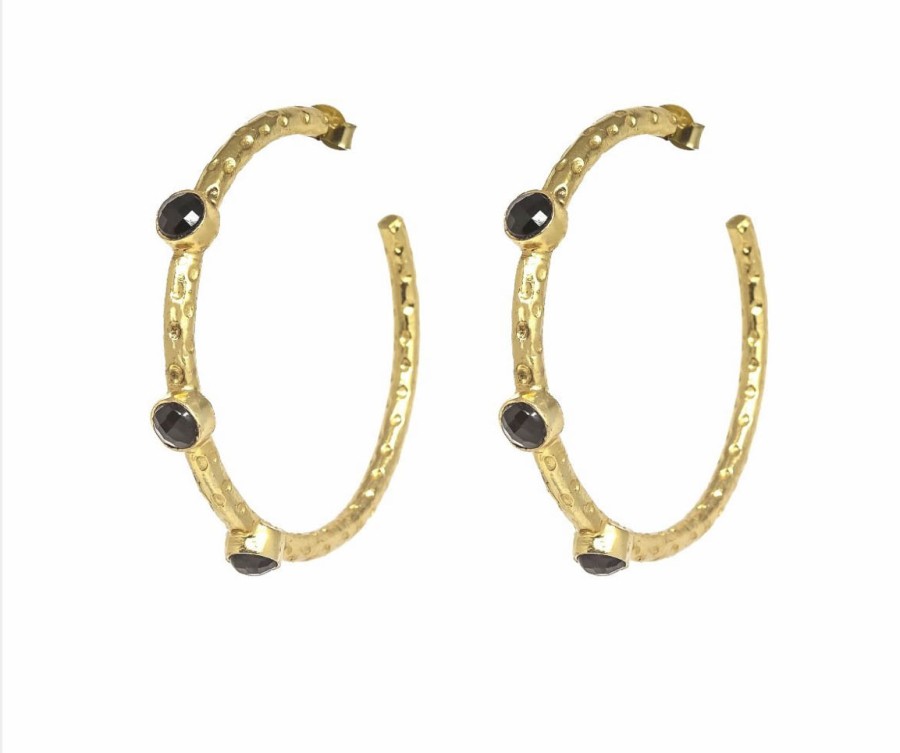 La Maison Earrings | Cruise Hoop Earrings - In A Variety Of Stones - La Maison