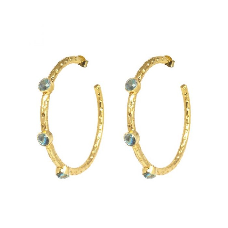 La Maison Earrings | Cruise Hoop Earrings - In A Variety Of Stones - La Maison