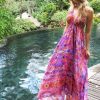 La Maison Dresses And Skirts | Sophia Alexia Pink Fire Silk Ibiza Dress - La Maison