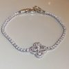 La Maison Bracelets | Envy Cubic Zirconia Clover Bracelet In Silver - La Maison